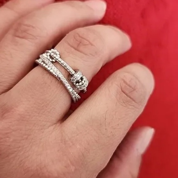 ✨new Sterling Silver Anti Anxiety Fidget Spinner Ring - Picture 2 of 5